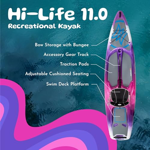 Perception - Hi Life 11 Kayak - Sit on Top Kayak - SUP/Paddleboard Hybrid Boat - Seat Storage/Cooler - 11 ft - Mystic