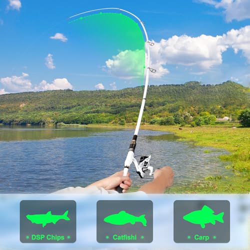 White Fishing Pole Combo, 2PCS 5.9FT Telescopic Fishing Rod and Reel Combo Spinning Reels Lures Set Fishing Line Carrier B...