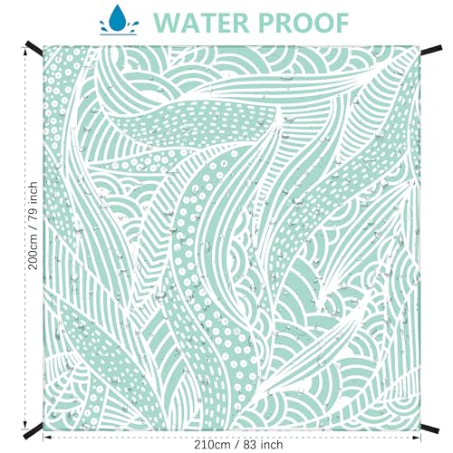 HIHOHO Beach Blanket Waterproof Sandproof Beach Mat for 1-8 Adults Quick Drying Durable Outdoor Picnic Mat for Beach Festi...