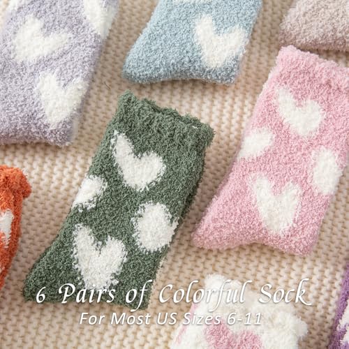 3 Pairs Winter Thick Socks for Women, Heart-shaped Pattern Winter Breathable Warm Socks Cozy Hiking Boot Sock for Cold Wea...