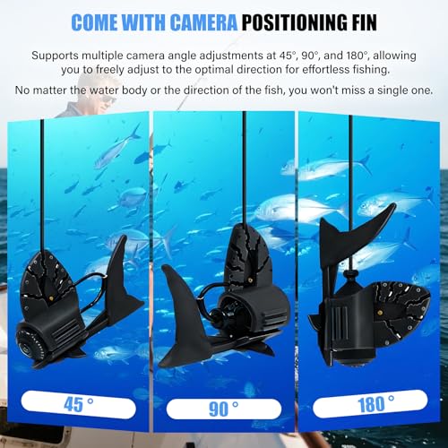 Underwater Fishing Camera,6 Inch Fish Finder Depth Finder, Portable Fishfinder with 1280 * 720 AHD Display, 80FT/Waterproo...