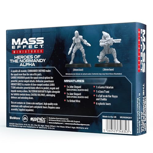 Mass Effect Heroes of The Normandy Alpha Resin Collectors Miniature Set - Upgrade Your Game with Tabletop Miniatures! Ages 14+, 1-4 Players, 45-90 Min Playtime, Made by Modiphius Entertainment
