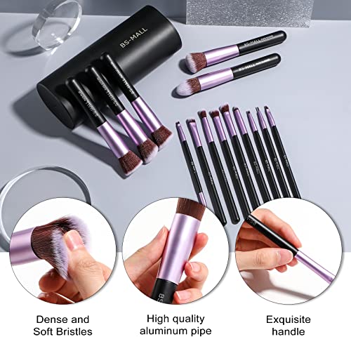 BS-MALL Makeup Brushes Premium Synthetic Foundation Powder Concealers Eye Shadows 14 Pcs Purple for Makeup Beginner or Pro...