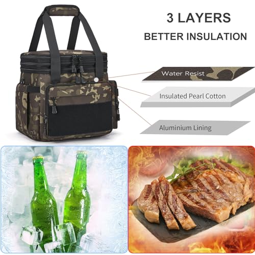 Gafetrey Tactical Lunch Box for Men, Insulated Bag Adult, Thermal Lunchbox Leakproof Waterproof Cooler Bag, Dual Compartme...
