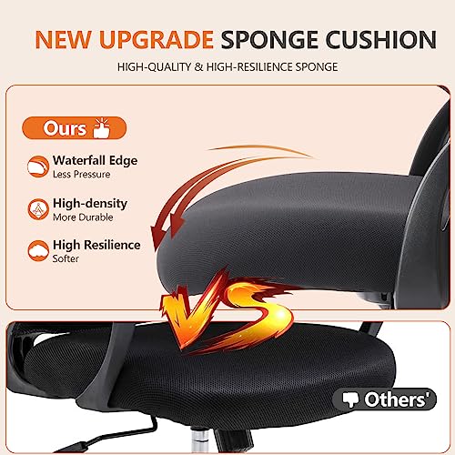 Sweetcrispy Tall Drafting Desk Chair - Ergonomic High Stool Computer with Adjustable Height and Comfy Lumbar Support, Offi...
