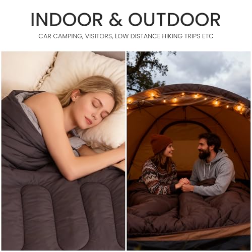 FARLAND Sleeping Bag for Adults, Cold Weather & Warm Plush Fleece-Lined Interior - Portable Waterproof Windproof with Comp...