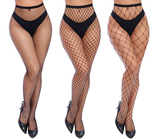 Charmnight Womens High Waist Tights Fishnet Stockings Thigh High Pantyhose