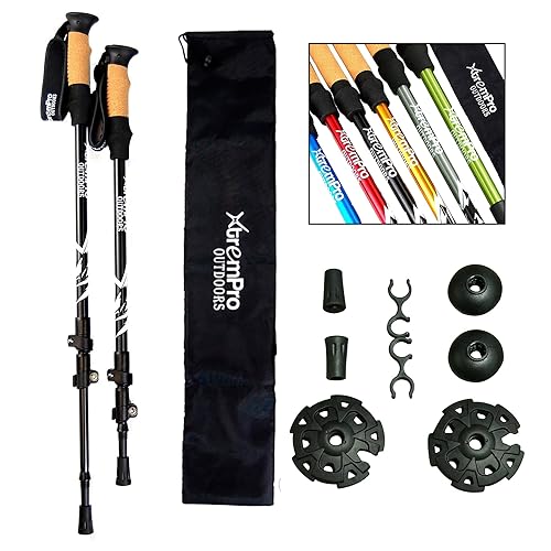 2 Pcs Trekking Poles,Aluminum Lightweight Collapsible Hiking Poles for Women,Walking Sticks for Hiking Carbon Fiber