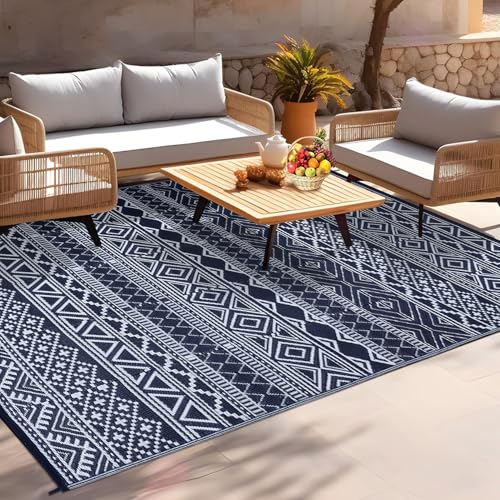 GarveeLife Outdoor Plastic Straw Rug 9x12 Waterproof UV Resistant Patio Rug Lightweight Floor Mat for Camping, Picnic, Bac...