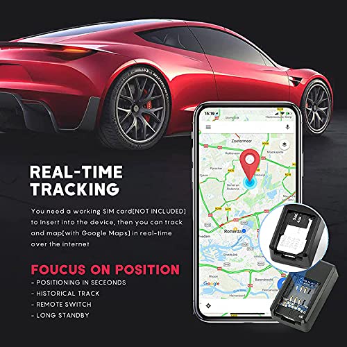 GPS Tracker for Vehicles, Mini Magnetic GPS Real time Car Locator, Full USA Coverage, No Monthly Fee, Long Standby GSM SIM...