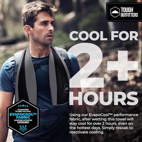 Tough Outdoors Cooling Towels for Neck Face - Neck Cooling Towel for Hot Weather Yoga Sports Golf Sweat - Instant Cold Towel