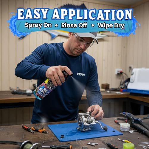 Salty Captain Sea Spray – Fishing Reel Cleaner Spray 500ml – Salt Remover for Rods, Reels & Tackle – Prevents Rust & Corro...