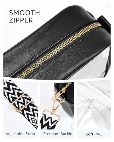 Bulado Clear Bag for Stadium Events, Clear Purses for Women with Adjustable Strap, Crossbody Bag for Sports Fans