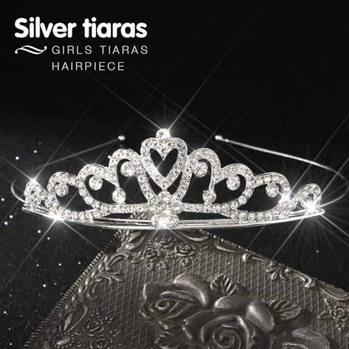 Yean Silver Mini Tiara Small Princess Crown Tiaras Headband for Girl