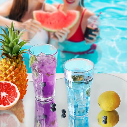 Etolies Highball Drinking Glasses Set of 9, Water Glasses 16 oz,Iced Tea Glasses for Water, Juice, Cocktails,Milkshake,Cok...