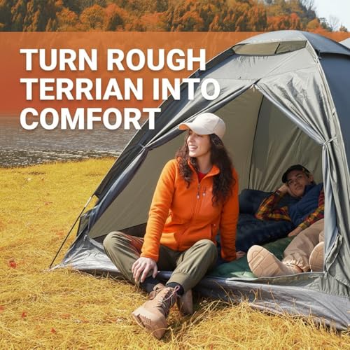 KingCamp Sleeping Pad for Camping, Ultralight Connectable Inflatable Sleeping Pad Camping Mattress with 6.3" Built-in Pill...