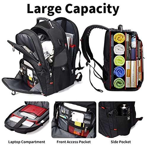 SHRRADOO Extra Large 50L Travel Laptop Backpack with USB Charging Port, College High School Backpack Airline Approved Busi...