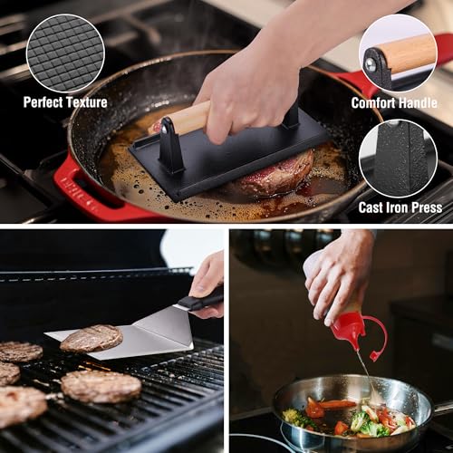 PARGRILL 128 PCS Griddle Accessories Kit - Premium Flat Top Grill Accessories Set for Blackstone & Camp Chef, Stainless St...