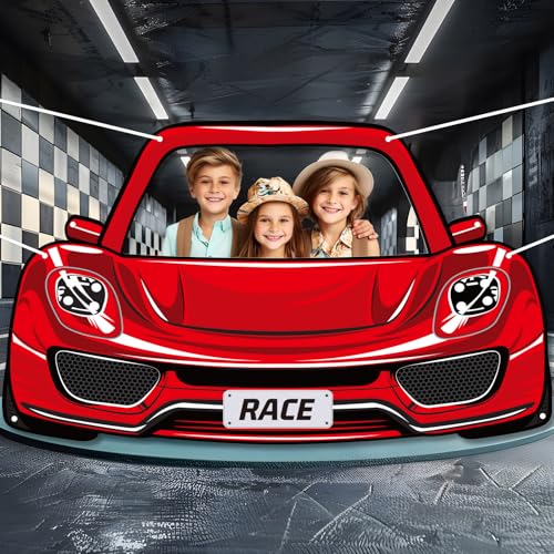 Racing Car Birthday Party Decorations Race Car Themed Photo Booth Props Racing Fabric Party Photography Backdrop Banner fo...