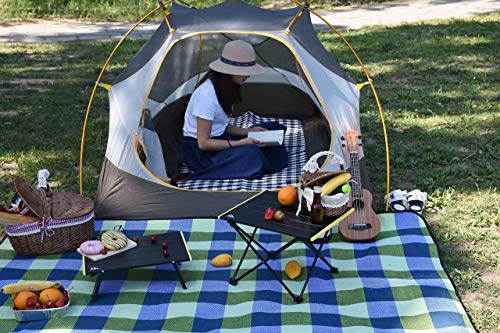 iClimb 1 Mini Folding Table and 1 Anti-Sinking Folding Chair Bundle, Ultralight Compact for Adults Outdoor Backpacking Cam...