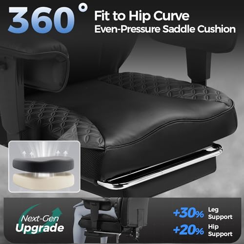 GTRACING Big and Tall Gaming Chair 400lbs Heavy Duty Office Chair with Foot Rest & Ergonomic Pocket Spring Lumbar Support,...