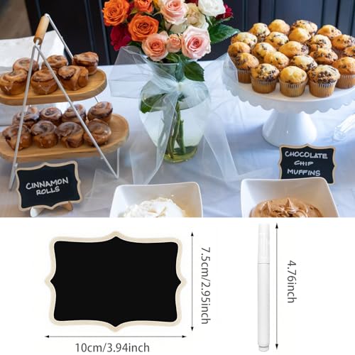 12pcs Mini Chalkboard Signs with Stand,Food Labels for Party Buffet, Food Tag/Name Card for Wedding Table, Name Tag Drink ...