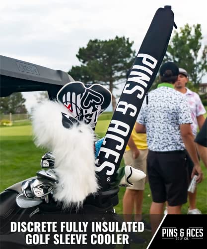 Pins & Aces Beer Sleeve 7-Can Insulated Cooler Sleeve - Stores Up to 7 Cans Discreetly in Your Golf Bag - Keeps Canned Bev...
