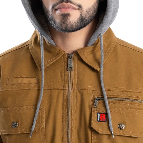 Wrangler mens Quilted Lined Jacket With Sherpa Hood