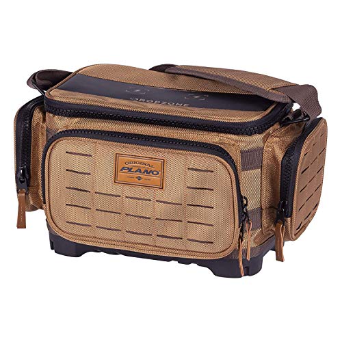 Plano Guide Series Tackle Bag | Premium Tackle Storage with No Slip Base and Included stows, Khaki with Brown and Black Trim