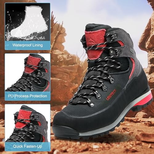 Louteck Men's Hiking Boots – Durable and Comfortable Men's Climbing Boots for Rugged Outdoor Adventures, Perfect for Hikin...