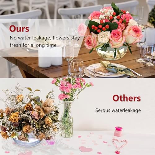 4PCS Acrylic Flower Vase for Centerpieces, 5.51" 12 Holes Clear Round Vase, for Wedding Birthday Party Table Decor Indoor/...