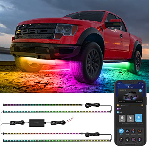Govee Underglow Car Lights, 4pcs RGBIC Smart LED Lights for Cars with 16 Million Colors and 10 Scene Modes, App Control, N...