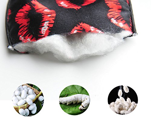 NMM Global 100% Natural Silk Sleep Eye Mask Kids, Cute Night Sleeping Mask with Adjustable Elastic Strap for Newborn (Baby Cute Pink)