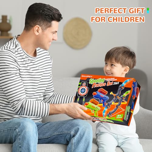 GMAOPHY 2 Pack Bow and Arrow Toy for 5 6 7 8 9 10 11 12 Year Old Boys, Birthday for Kids, Indoor Outdoor Sport Games Toys ...