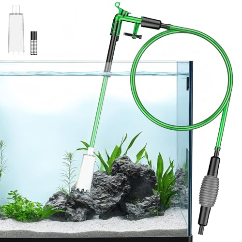 Pawfly Aquarium Water Changer Kit, Fish Tank Siphon Vacuum Cleaner with 6 Feet Long Hose and Extendable Tubing Manual Aqua...