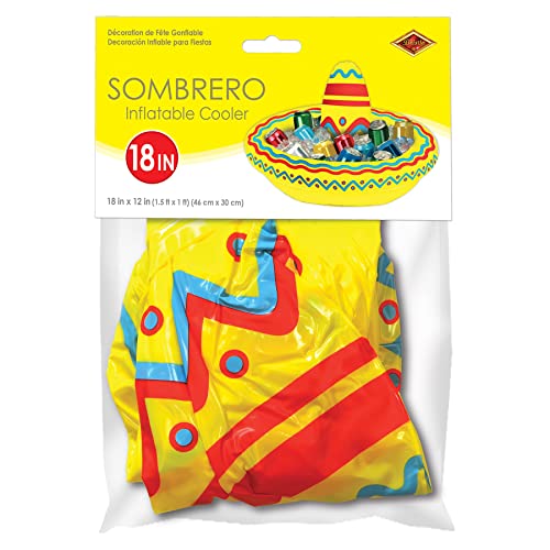 Beistle Inflatable Sombrero Drink Cooler, 12' x 18', Holds Approx. 10 Cans - Inflatable Cooler for Parties, Drink Containe...
