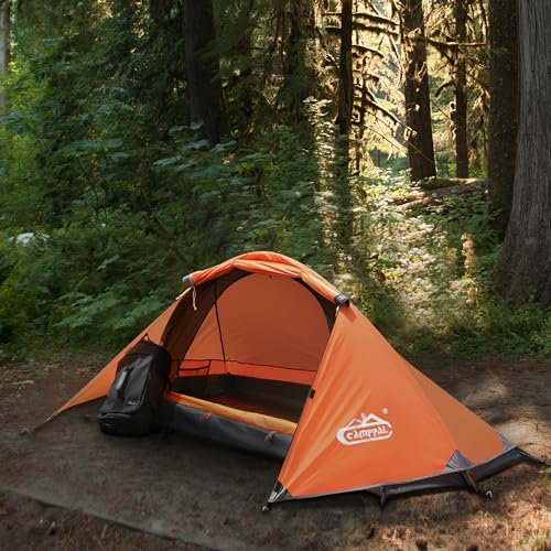 camppal 1 Person Tent for Camping Hiking Mountain Hunting Backpacking Tents 4 Season Resistance to Windproof Rainproof and...