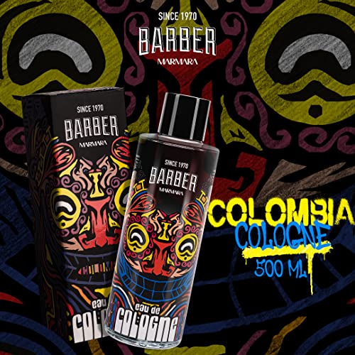 Marmara Barber Cologne - Best Choice of Modern Barbers and Traditional Shaving Fans Limited Edition Glass Bottle in Gift Box (500 ml, Colombia)