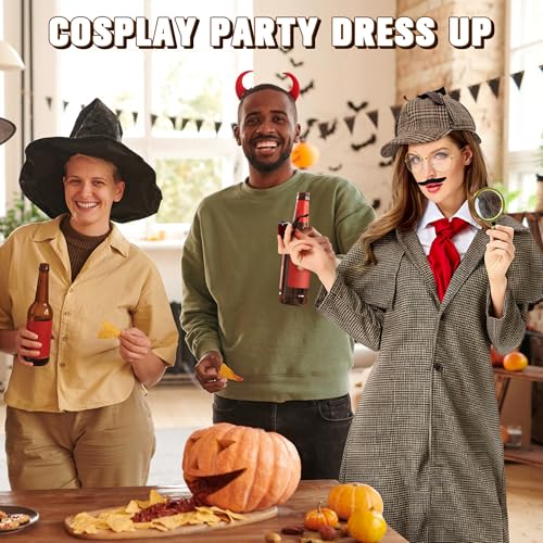 Horolam Detective Costume Accessories Set, Detective Outfit Accessories for Adults Men Women with Detective Hat for Dress Up