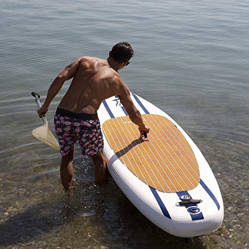 TOWER Inflatable 10’4” Stand Up Paddle Board - (6 Inches Thick) - Universal SUP Wide Stance - Premium SUP Bundle (Pump & A...