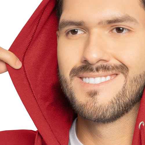 Fruit of the Loom Men's Eversoft Fleece Sweatshirts & Hoodies, Full Zip-Red, Small