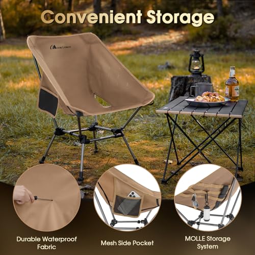 MOON LENCE Portable Camping Chair Plus, Upgraded Comfort & Size, Compact and Lightweight Still, Folding Chair for Backpack...