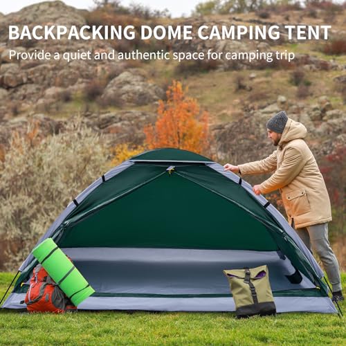 JELUCAMP 1/2/4/5/6 Person Dome Tents for Camping, Lightweight Portable Backpacking Tent, Small Easy Set Up Outdoor Waterpr...