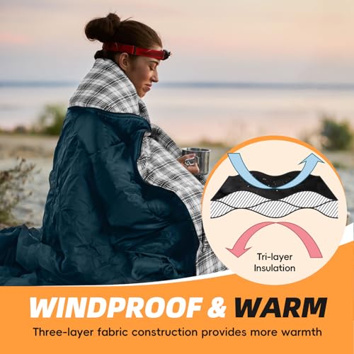 MEREZA Flannel Sleeping Bag for Adults XL, Large Wide Sleeping Bags for Camping Mens Warm Cotton Sleeping Bag 4 Season War...