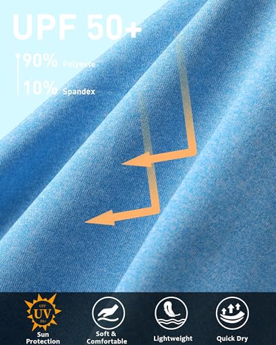 UV Protection Long Sleeve Swim Rash Guard, UPF 50+ Sun Shirts for Men,Water Fishing Hiking Beach Outdoor Shirt
