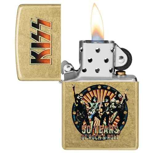 Zippo KISS 50 Years Design Street Brass Pocket Lighter