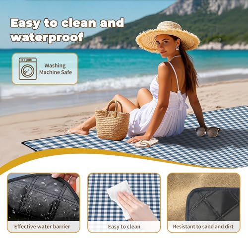 WIN&YING Waterproof Picnic Blanket, 3-Layer 80'' x 80'' Extra Large Picnic Blankets, Outdoor Blanket Foldable and Washable...