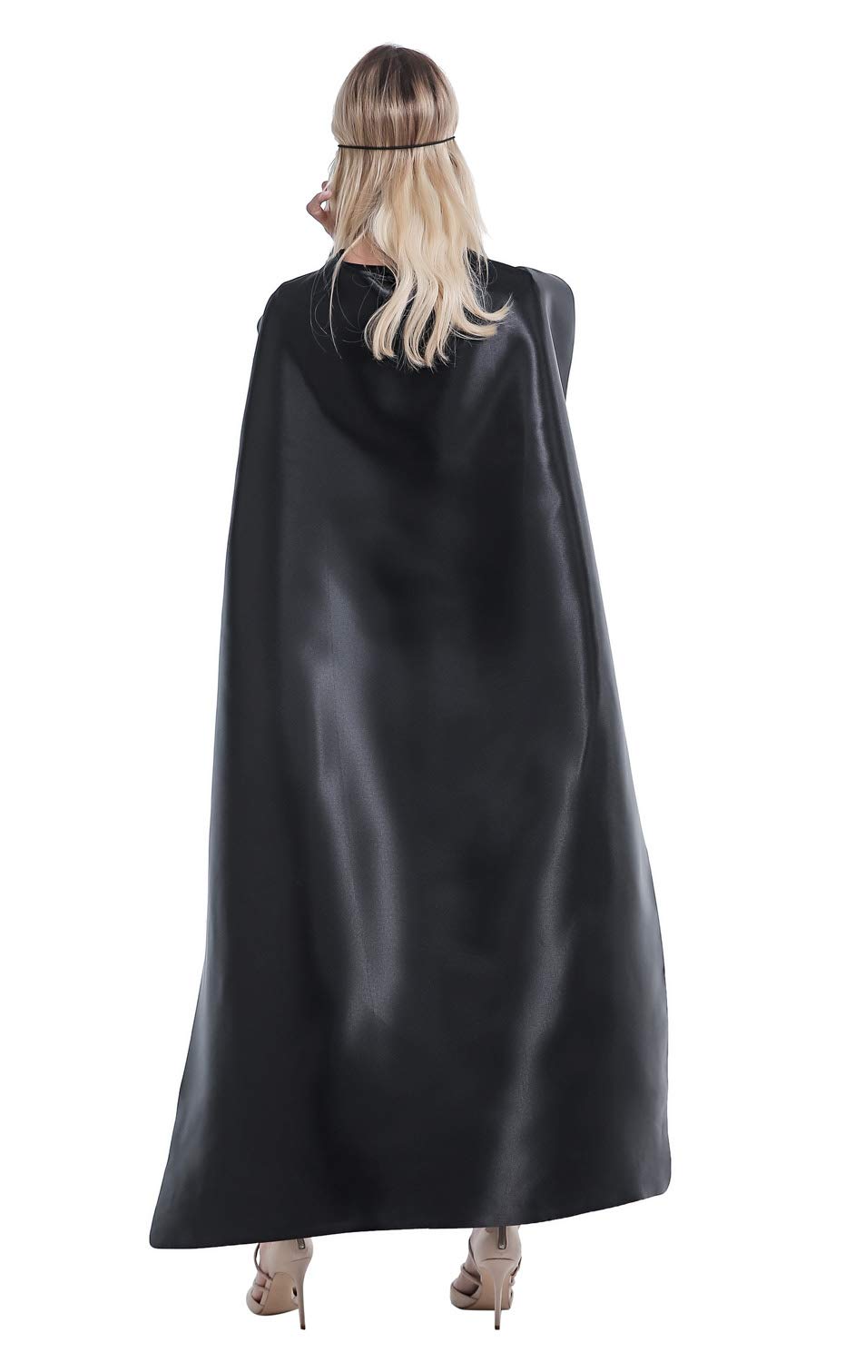 Adult Superhero Cape and Mask for Man and Woman - Dress Up Superhero Costume for Party or Vacation Bibble School (Black)