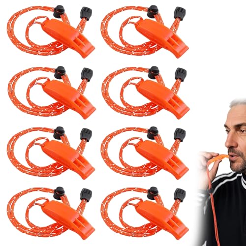 Gyinere 8 Pack Marine Whistle Coast Guard Approved,Boat Whistle,Whistle Emergency,Kayak Whistle,Safety Whistle,Survival Wh...