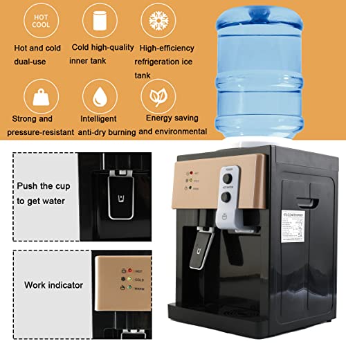 EWANYO Top Loading Water Dispenser Countertop Water Cooler Dispenser- Hot & Cold Water Dispenser, Holds 1.2 to 5 Gallon Bo...